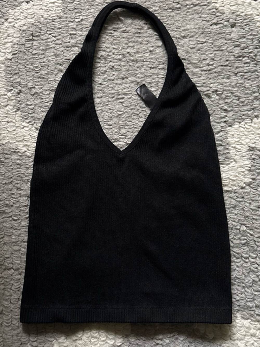 Urban Outfitters Black Ribbed Halter V-Neck Tank